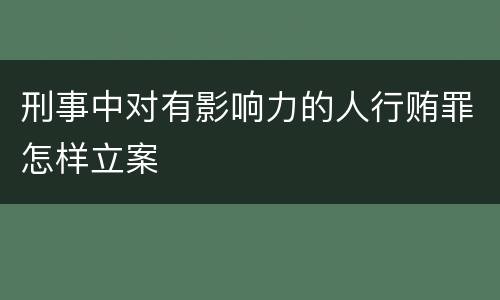 刑事中对有影响力的人行贿罪怎样立案