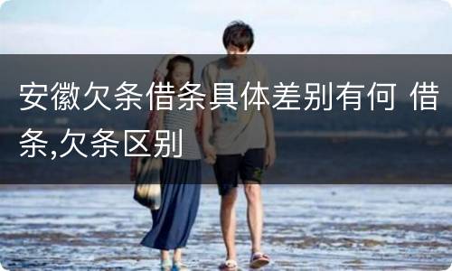 安徽欠条借条具体差别有何 借条,欠条区别