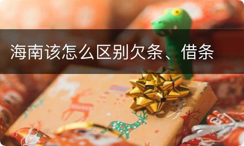 海南该怎么区别欠条、借条