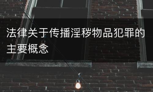 法律关于传播淫秽物品犯罪的主要概念