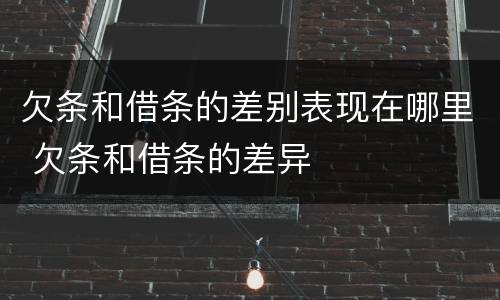 欠条和借条的差别表现在哪里 欠条和借条的差异