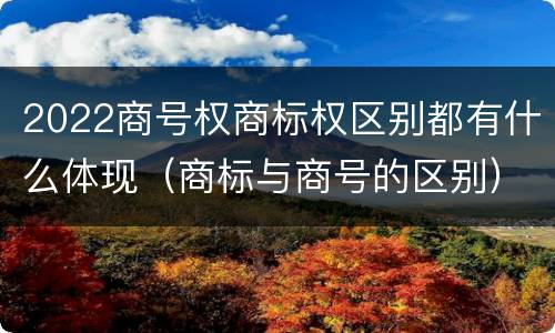 2022商号权商标权区别都有什么体现（商标与商号的区别）