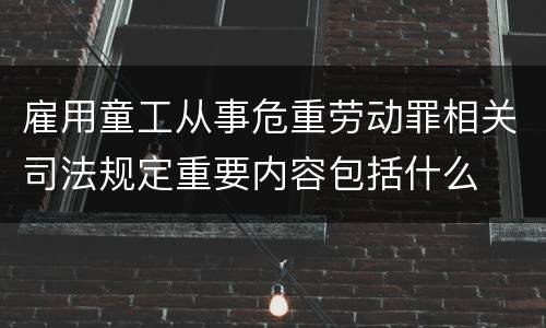 雇用童工从事危重劳动罪相关司法规定重要内容包括什么