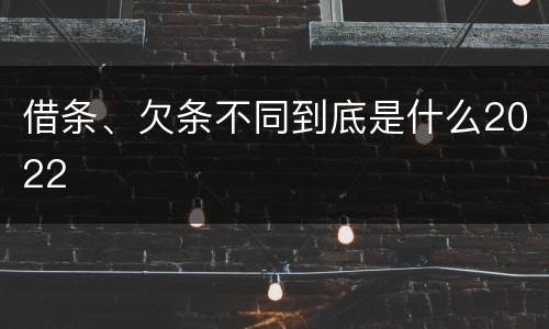 借条、欠条不同到底是什么2022