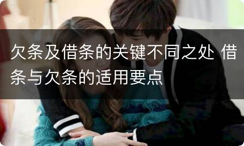 欠条及借条的关键不同之处 借条与欠条的适用要点
