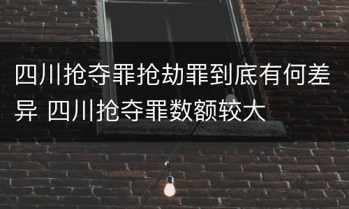 四川抢夺罪抢劫罪到底有何差异 四川抢夺罪数额较大