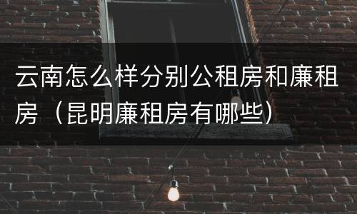 云南怎么样分别公租房和廉租房（昆明廉租房有哪些）