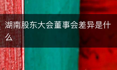 湖南股东大会董事会差异是什么