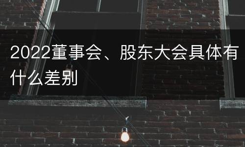 2022董事会、股东大会具体有什么差别