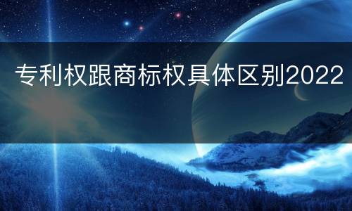 专利权跟商标权具体区别2022