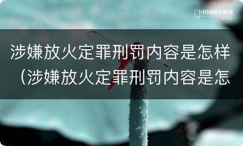 涉嫌放火定罪刑罚内容是怎样（涉嫌放火定罪刑罚内容是怎样的）