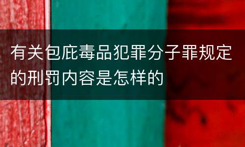 有关包庇毒品犯罪分子罪规定的刑罚内容是怎样的