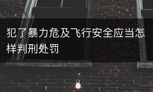 犯了暴力危及飞行安全应当怎样判刑处罚