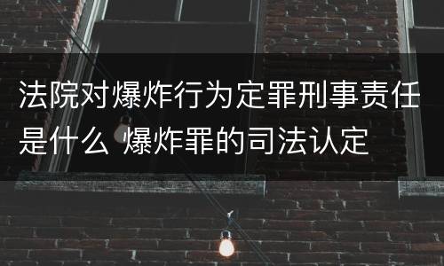 法院对爆炸行为定罪刑事责任是什么 爆炸罪的司法认定