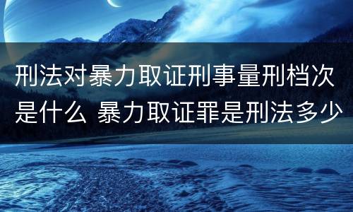 刑法对暴力取证刑事量刑档次是什么 暴力取证罪是刑法多少条