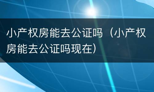 小产权房能去公证吗（小产权房能去公证吗现在）