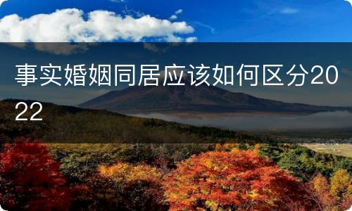 事实婚姻同居应该如何区分2022