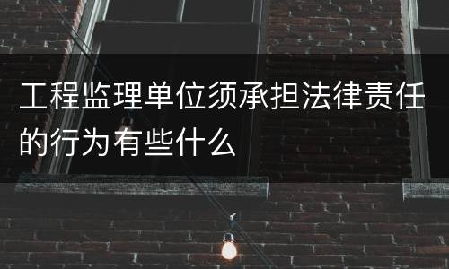 工程监理单位须承担法律责任的行为有些什么