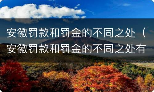 安徽罚款和罚金的不同之处（安徽罚款和罚金的不同之处有哪些）