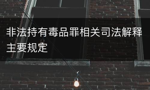 非法持有毒品罪相关司法解释主要规定