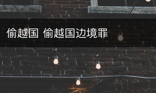 偷越国 偷越国边境罪