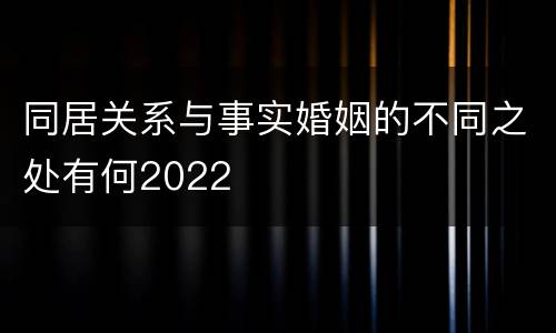 同居关系与事实婚姻的不同之处有何2022