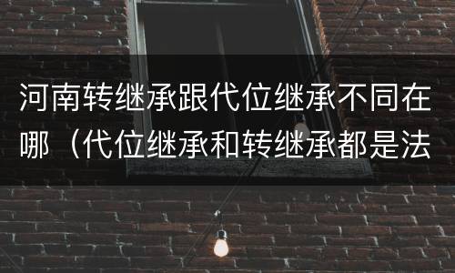 河南转继承跟代位继承不同在哪（代位继承和转继承都是法定继承）