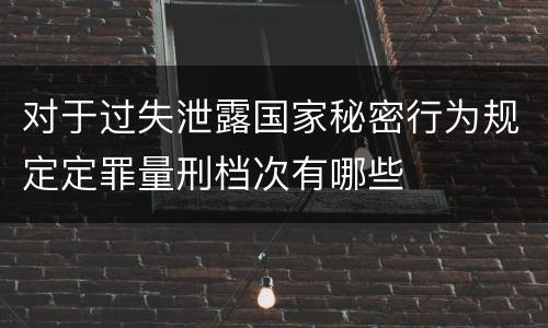 对于过失泄露国家秘密行为规定定罪量刑档次有哪些