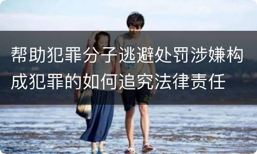 帮助犯罪分子逃避处罚涉嫌构成犯罪的如何追究法律责任