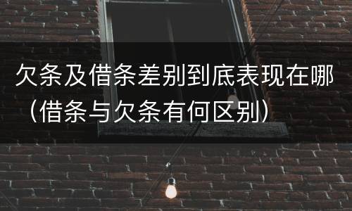 欠条及借条差别到底表现在哪（借条与欠条有何区别）