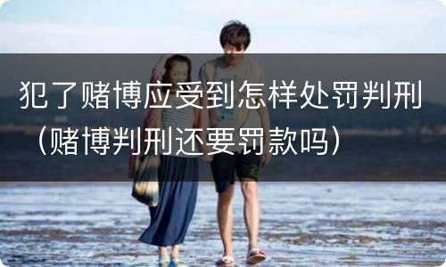 犯了赌博应受到怎样处罚判刑（赌博判刑还要罚款吗）