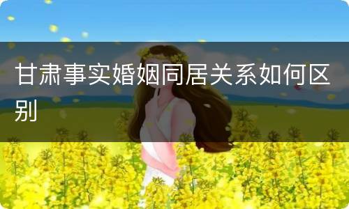 甘肃事实婚姻同居关系如何区别