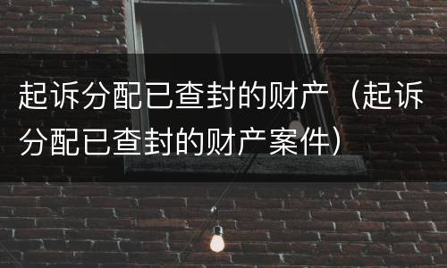 起诉分配已查封的财产（起诉分配已查封的财产案件）