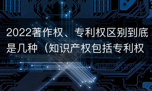 2022著作权、专利权区别到底是几种（知识产权包括专利权和著作权吗）