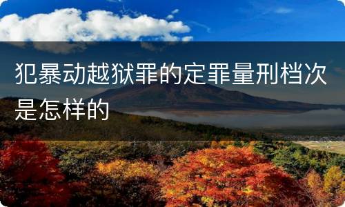 犯暴动越狱罪的定罪量刑档次是怎样的
