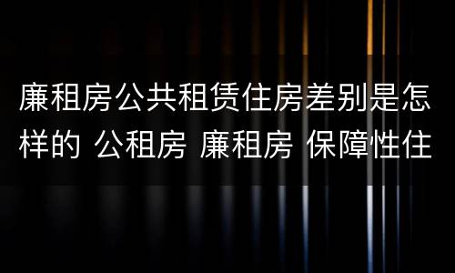 廉租房公共租赁住房差别是怎样的 公租房 廉租房 保障性住房区别