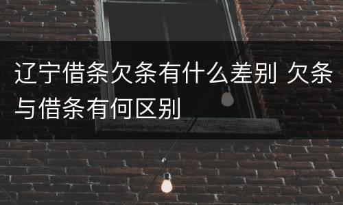 辽宁借条欠条有什么差别 欠条与借条有何区别
