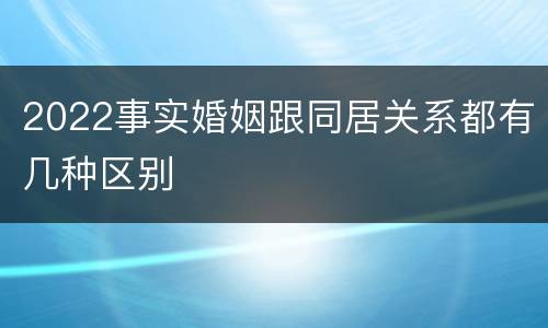 2022事实婚姻跟同居关系都有几种区别