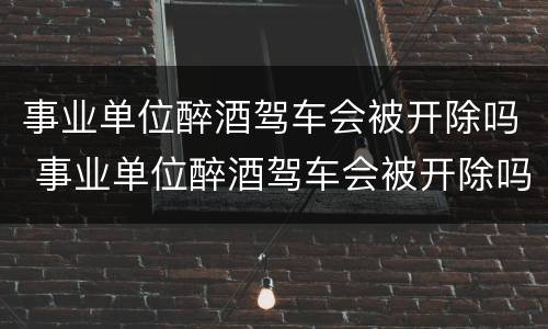 事业单位醉酒驾车会被开除吗 事业单位醉酒驾车会被开除吗