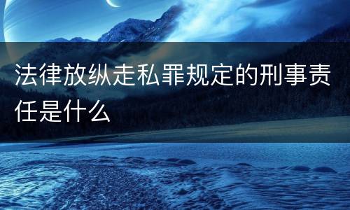 法律放纵走私罪规定的刑事责任是什么