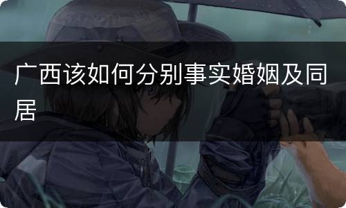 广西该如何分别事实婚姻及同居