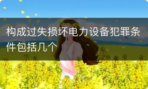 构成过失损坏电力设备犯罪条件包括几个