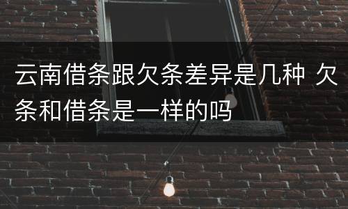 云南借条跟欠条差异是几种 欠条和借条是一样的吗