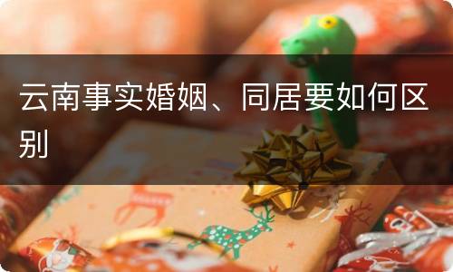 云南事实婚姻、同居要如何区别