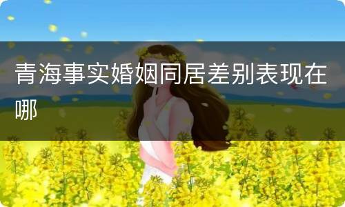 青海事实婚姻同居差别表现在哪