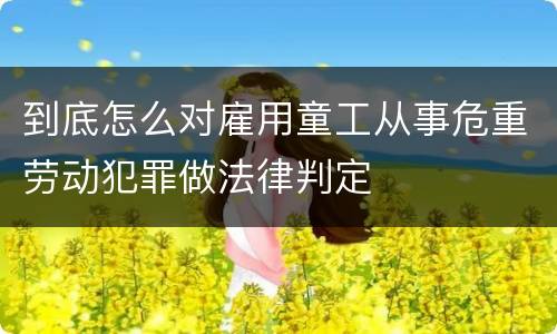 到底怎么对雇用童工从事危重劳动犯罪做法律判定