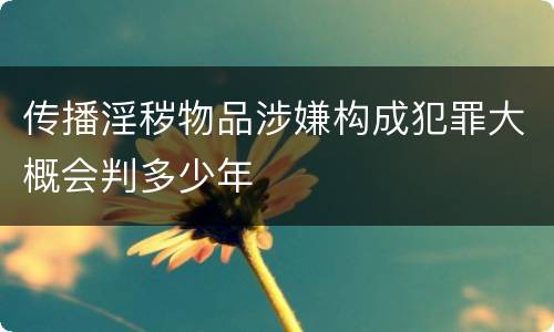 传播淫秽物品涉嫌构成犯罪大概会判多少年
