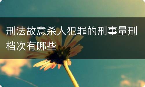 刑法故意杀人犯罪的刑事量刑档次有哪些
