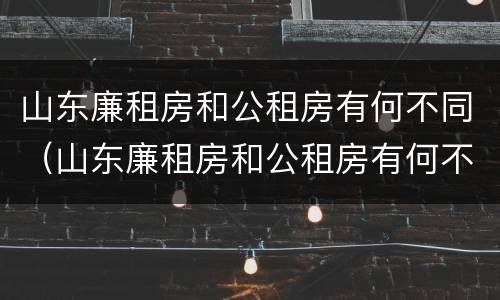 山东廉租房和公租房有何不同（山东廉租房和公租房有何不同点）