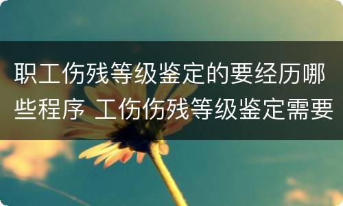 职工伤残等级鉴定的要经历哪些程序 工伤伤残等级鉴定需要什么材料,怎么走流程的